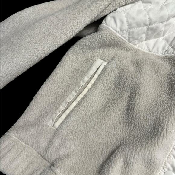Abercrombie & Fitch Fleece Jacket White Cream and Gray Size Small - Picture 7 of 8